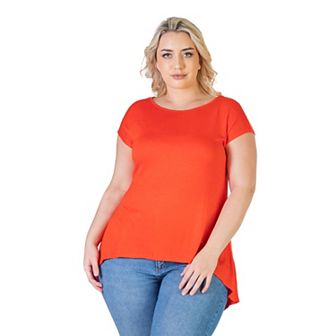 Plus Size 24Seven Comfort Apparel Hi Lo T-Shirt
