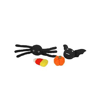 Midlee Halloween Felt Cat Toys Set- Bat, Pumpkin, Spider, Candy Corn