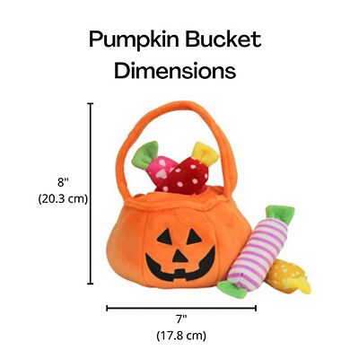 Midlee Find A Toy Halloween Pumpkin Bucket Dog Toy