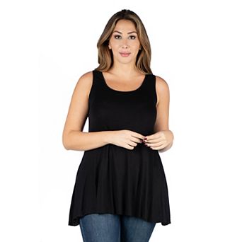 Plus Size 24Seven Comfort Apparel Sleeveless Tunic Tank Top