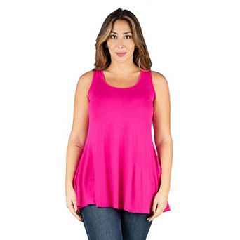 Plus Size 24Seven Comfort Apparel Sleeveless Tunic Tank Top