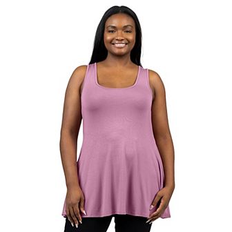 Plus Size 24Seven Comfort Apparel Sleeveless Tunic Tank Top