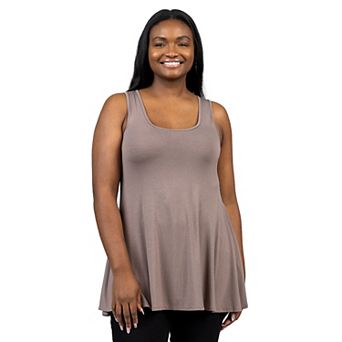 Plus Size 24Seven Comfort Apparel Sleeveless Tunic Tank Top