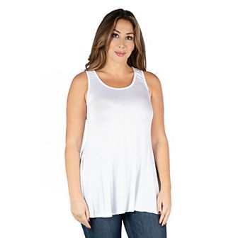 Plus Size 24Seven Comfort Apparel Sleeveless Tunic Tank Top