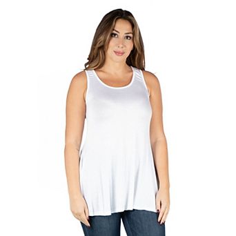 Plus Size 24Seven Comfort Apparel Sleeveless Tunic Tank Top