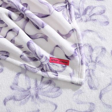 Betsey Johnson Ballet Bows Purple Throw Blanket