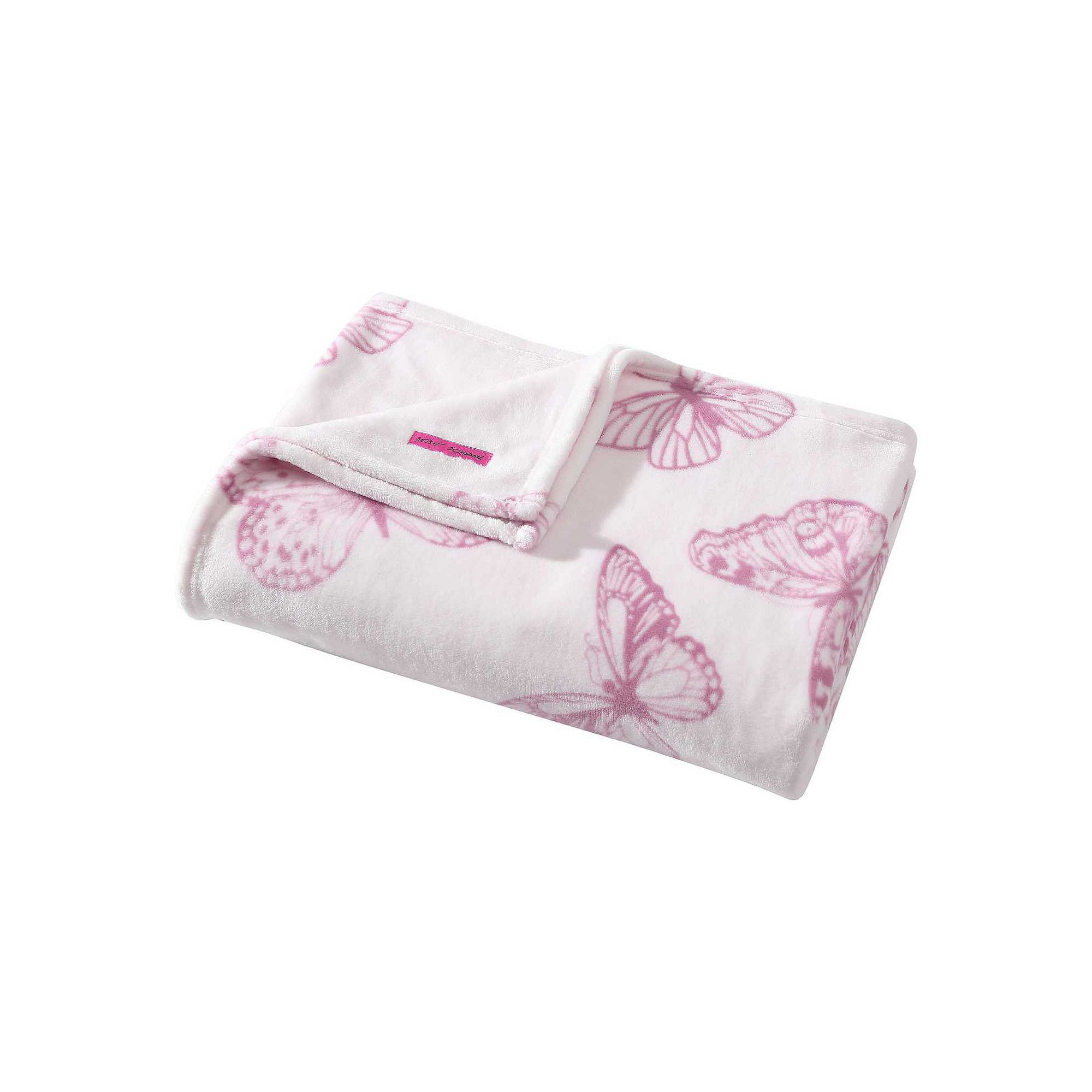 Betsey Johnson Malachite Butterfly Pink Throw Blanket