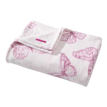 Betsey Johnson Malachite Butterfly Pink Throw Blanket