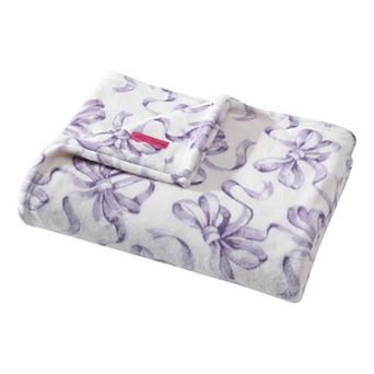 Betsey Johnson Ballet Bows Purple Throw Blanket