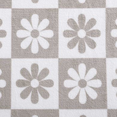 Betsey Johnson Daisy Check Beige Throw Blanket