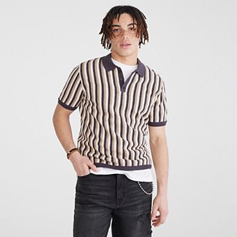 Men's Aeropostale Striped Johnny Collar Shirt
