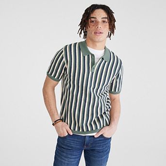 Men's Aeropostale Striped Johnny Collar Shirt