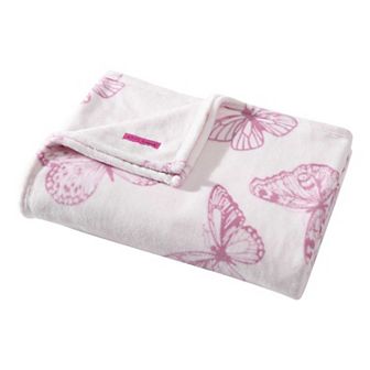 Betsey Johnson Malachite Butterfly Pink Throw Blanket