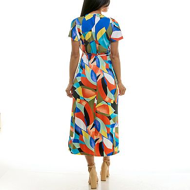 Women's Nina Leonard Flutter Sleeve Maxi Dress
