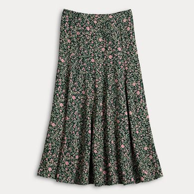 Petite LC Lauren Conrad Godet Midi Skirt