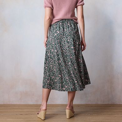 Petite LC Lauren Conrad Godet Midi Skirt