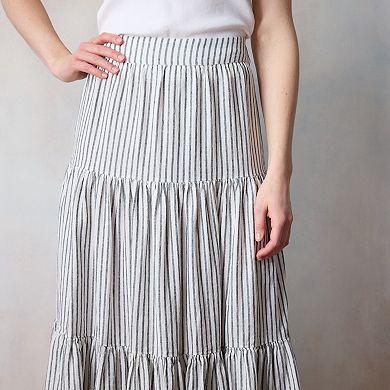 Petite LC Lauren Conrad Three Tiered Midi Skirt