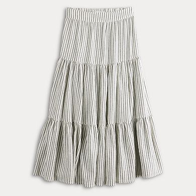 Petite LC Lauren Conrad Three Tiered Midi Skirt