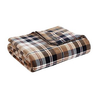 Eddie Bauer Trailhead Plaid Beige Blanket