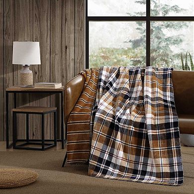 Eddie Bauer Trailhead Plaid Beige Blanket