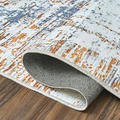My Magic Carpet Aurora Abstract Multicolor Washable Rug