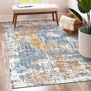 My Magic Carpet Aurora Abstract Multicolor Washable Rug
