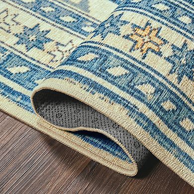 My Magic Carpet Saraz Blue Washable Rug