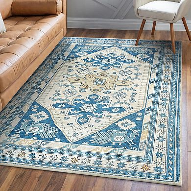 My Magic Carpet Saraz Blue Washable Rug