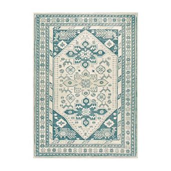 My Magic Carpet Saraz Teal Washable Rug