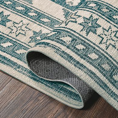 My Magic Carpet Saraz Teal Washable Rug
