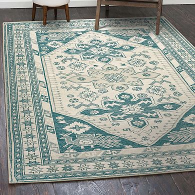 My Magic Carpet Saraz Teal Washable Rug