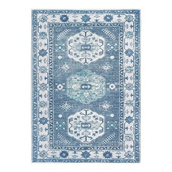 My Magic Carpet Shary Blue Washable Rug