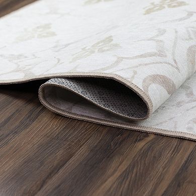 My Magic Carpet Leilani Damask Ivory Rug