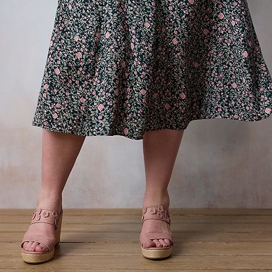 Plus Size LC Lauren Conrad Godet Midi Skirt
