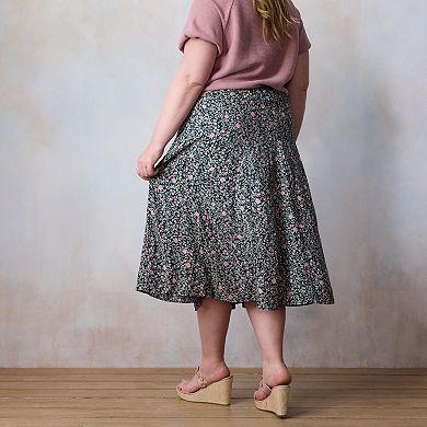 Plus Size LC Lauren Conrad Godet Midi Skirt