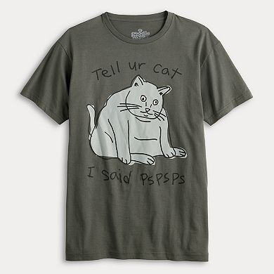 Men's "Tell ur cat I said PSPSPS" Crewneck Graphic Tee