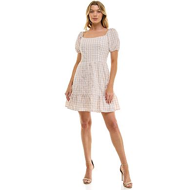 Juniors' Lily Rose Puff Sleeve Tiered Dress