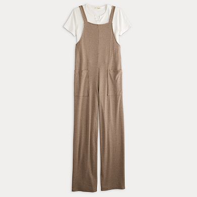 Juniors' Live To Be Spoiled Jumpsuit With Tee