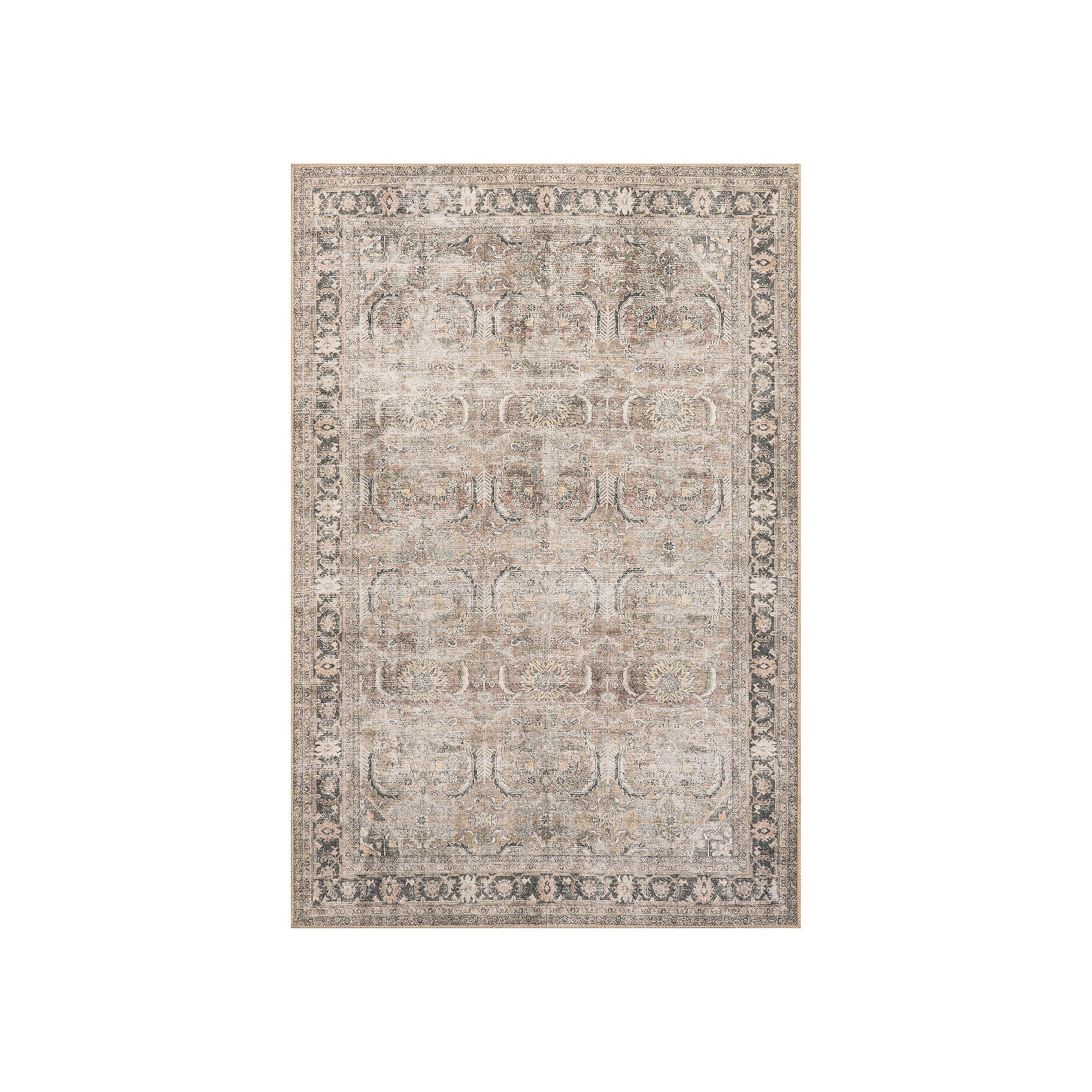 nuLOOM Hillstone Collection Traditional Vintage Medallion Area Rug, Brown