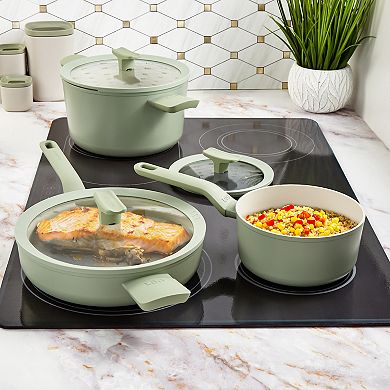 BergHOFF Balance Nonstick Ceramic Long Handle Sauté Pan with Glass Lid