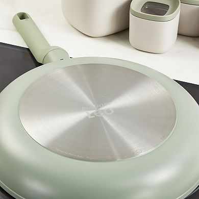 BergHOFF Balance Nonstick Ceramic Long Handle Sauté Pan with Glass Lid