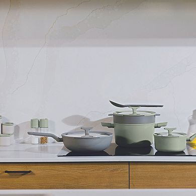 BergHOFF Balance 11" 4.4 qt. Recycled Aluminum Nonstick Ceramic Wok Pan with Glass Lid