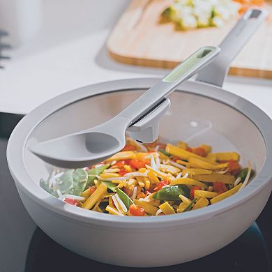 BergHOFF Balance 11" 4.4 qt. Recycled Aluminum Nonstick Ceramic Wok Pan with Glass Lid