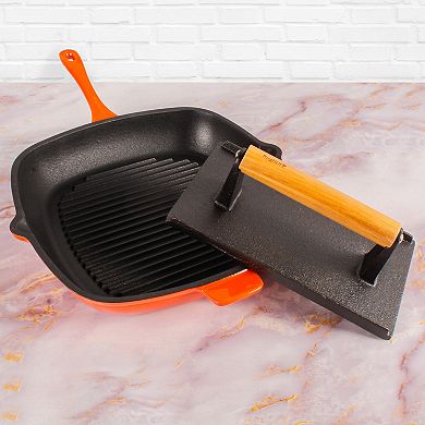 BergHOFF Neo 2-piece Cast Iron 11-in. Grill Pan & Steak Press