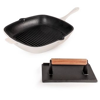 BergHOFF Neo 2 pc Cast Iron 11 in Grill Pan & Steak Press