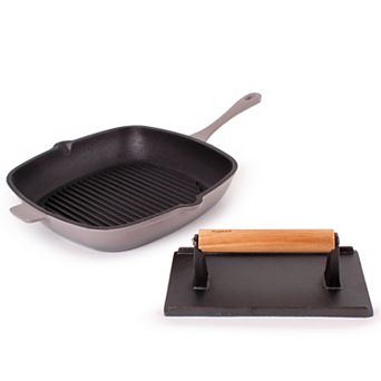 BergHOFF Neo 2 pc Cast Iron 11 in Grill Pan & Steak Press