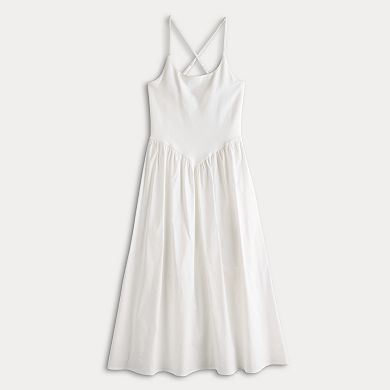 Juniors' madden girl Square Neck V-Point Waist Midi Dress