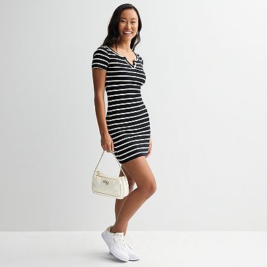 Juniors' SO® Short Sleeve Henley Mini Dress