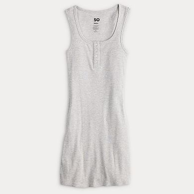 Juniors' SO® Rib Knit Henley Dress