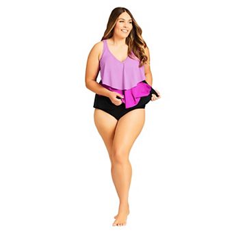 Avenue Women's Plus Size Knit High Waist Swim Brief